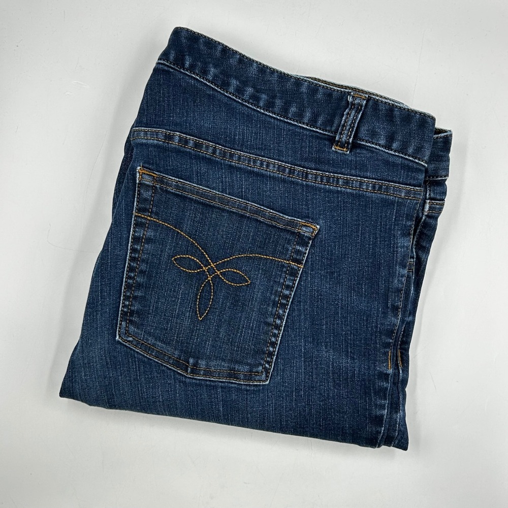 Chaps Denim Madden Straight Jeans Dark Blue Womens 16W EUC